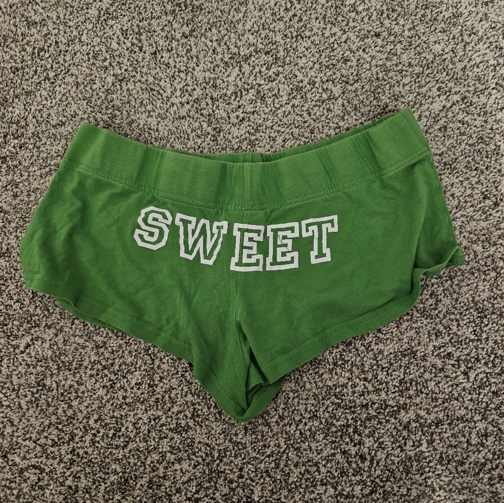 Green booty shorts